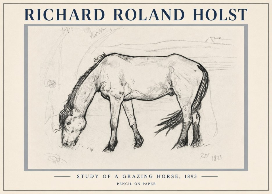 Richard Roland Holst Study of a Grazing Horse No5 - Poszter