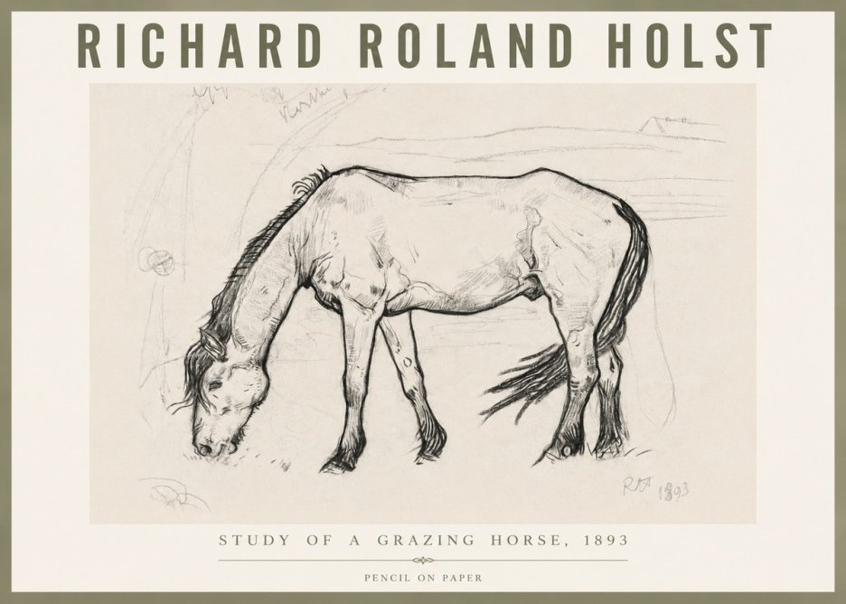 Richard Roland Holst Study of a Grazing Horse No6 - Poszter