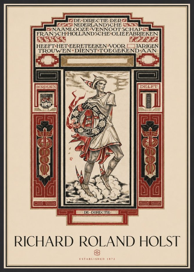 Richard Roland Holst Awarded for Anniversary, Marriage and Loyal Service No2 - Poszter