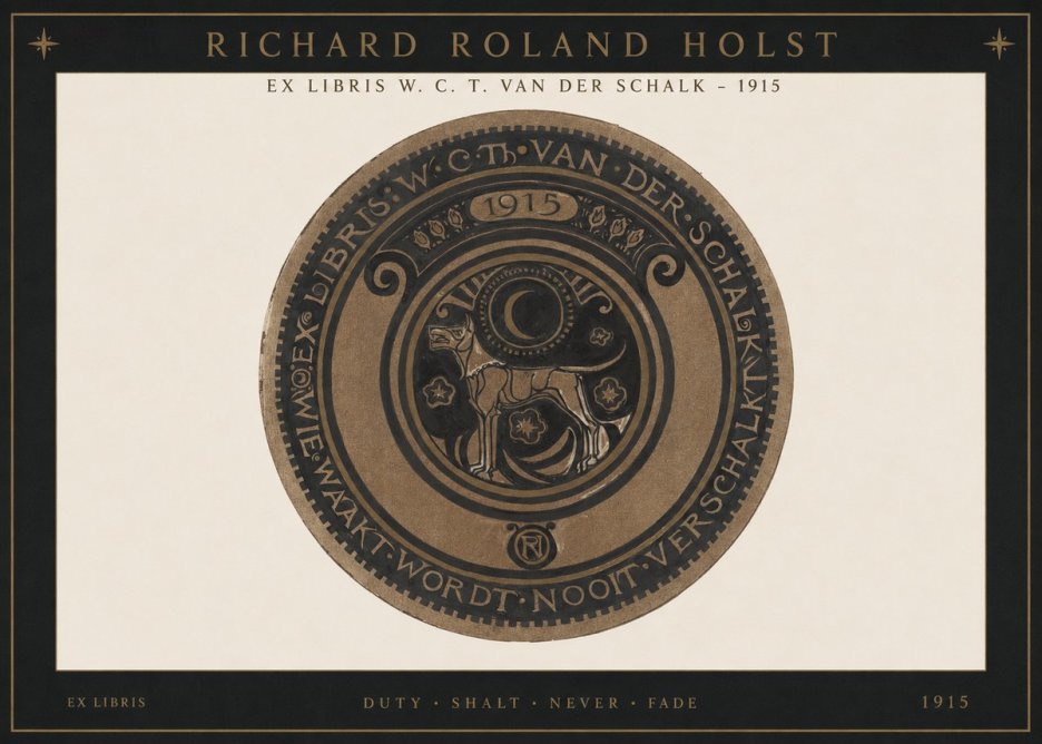 Richard Roland Holst Ex Libris W. C. T. Van Der Schalk - 1915 No1 - Poszter