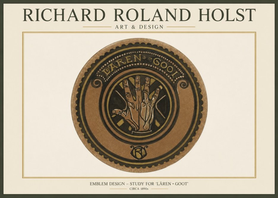 Richard Roland Holst Emblem Design – Study for 'Lären • Goot' No1 - Poszter