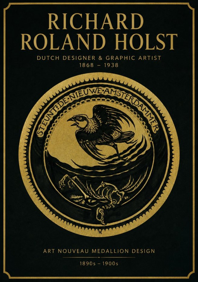 Richard Roland Holst Art Nouveau Medallion Design No2 - Poszter