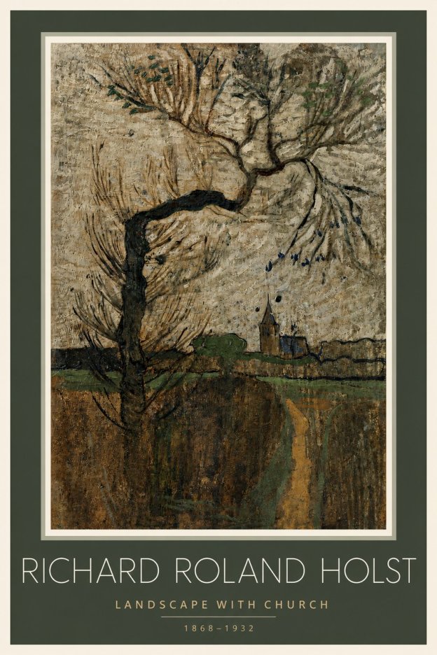 Richard Roland Holst Landscape with Church No2 - Poszter
