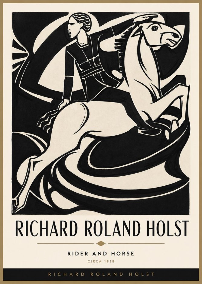 Richard Roland Holst Rider and Horse No3 - Poszter