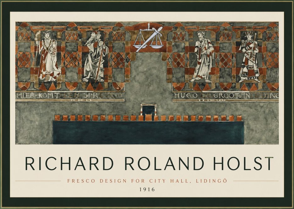 Richard Roland Holst Fresco Design - City Hall, Lidingö No2 - Poszter