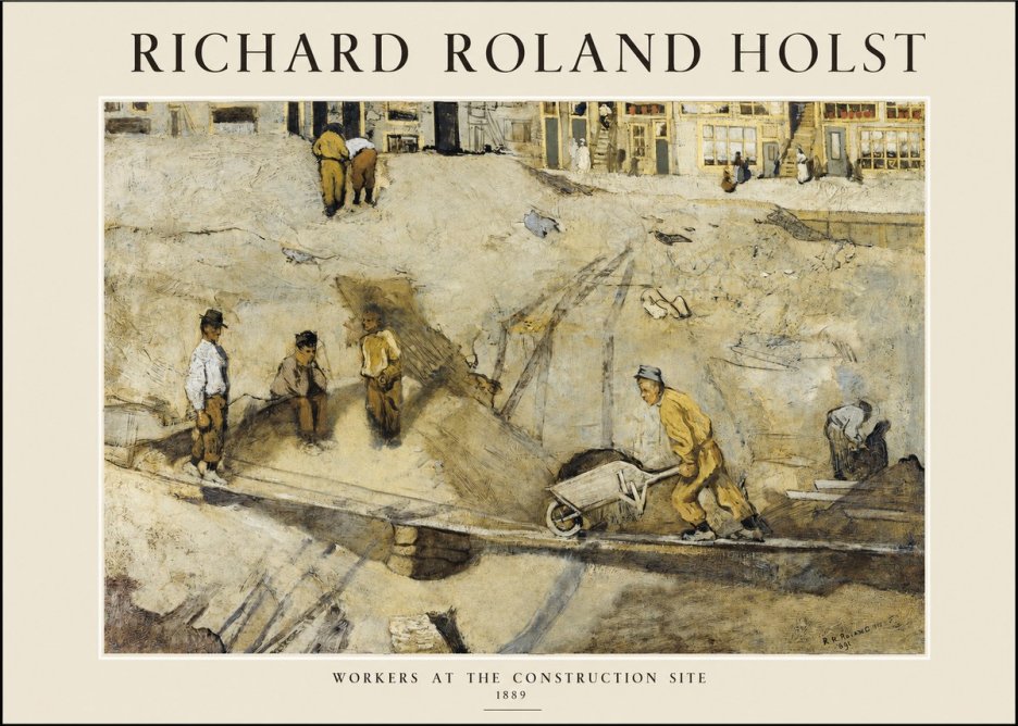 Richard Roland Holst Workers at the Construction Site No1 - Poszter