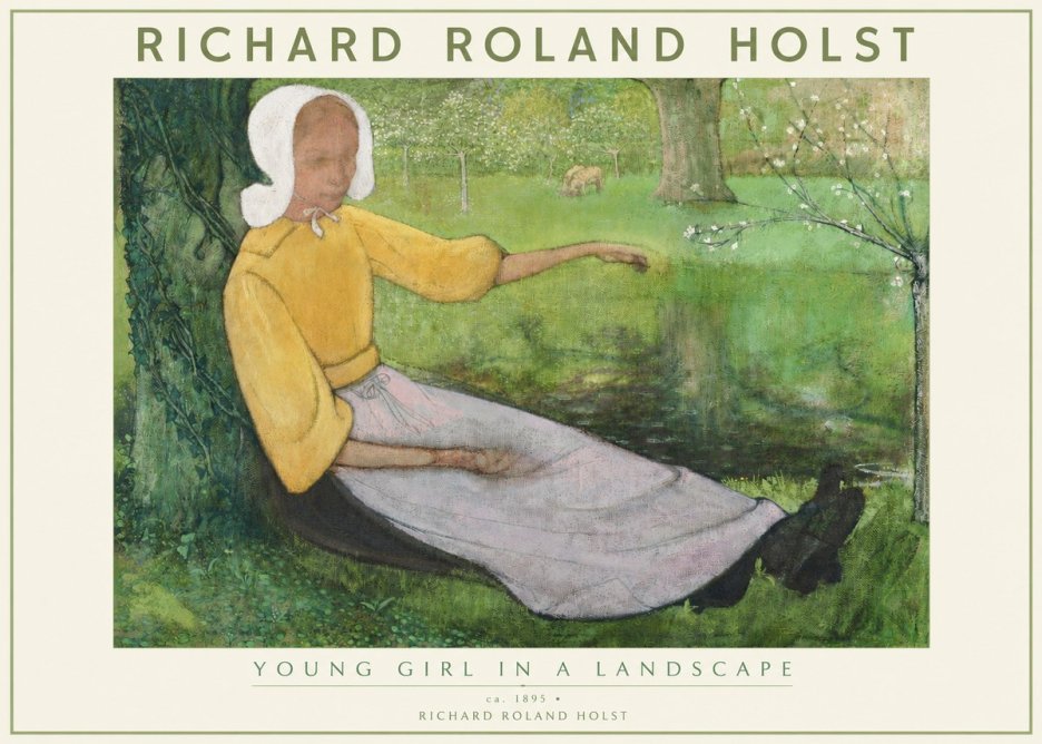 Richard Roland Holst Young Girl Resting by the Pond No3 - Poszter