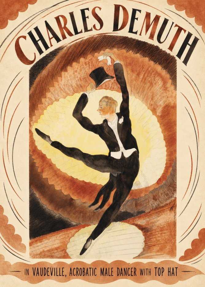 Charles Demuth In Vaudeville, Acrobatic Male Dancer with Top Hat No5 - Poszter