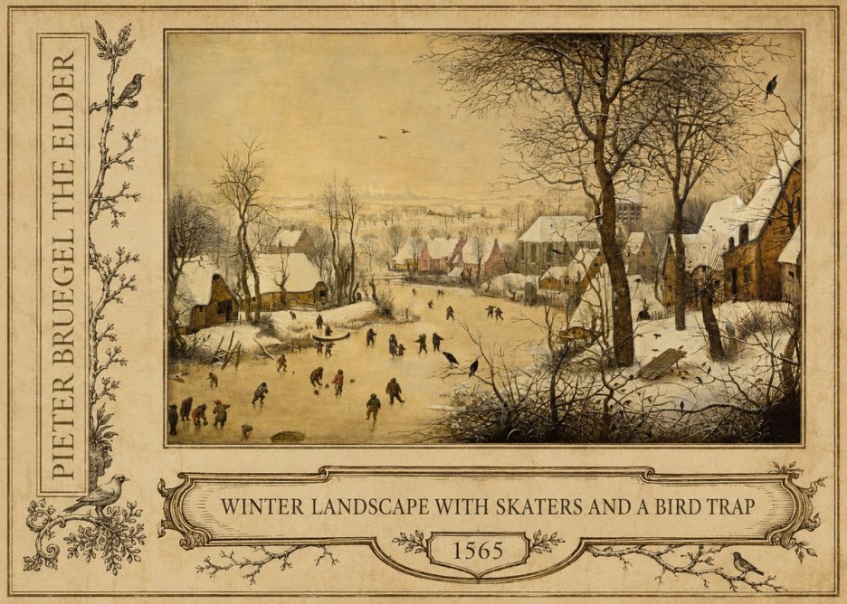 Pieter Bruegel Winter Landscape with Skaters and a Bird Trap No2 - Poszter