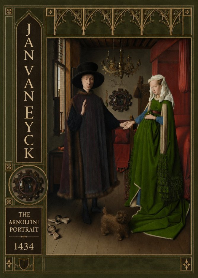 Jan van Eyck The Arnolfini Portrait III No3 - Poszter