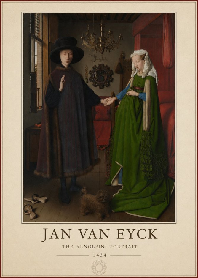 Jan van Eyck The Arnolfini Portrait III No4 - Poszter