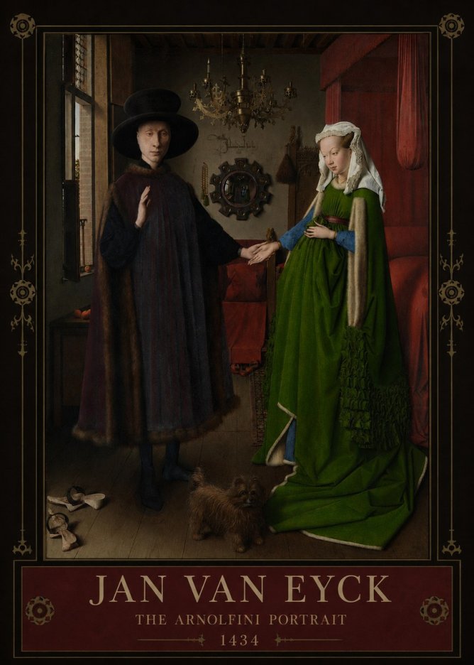 Jan van Eyck The Arnolfini Portrait III No5 - Poszter