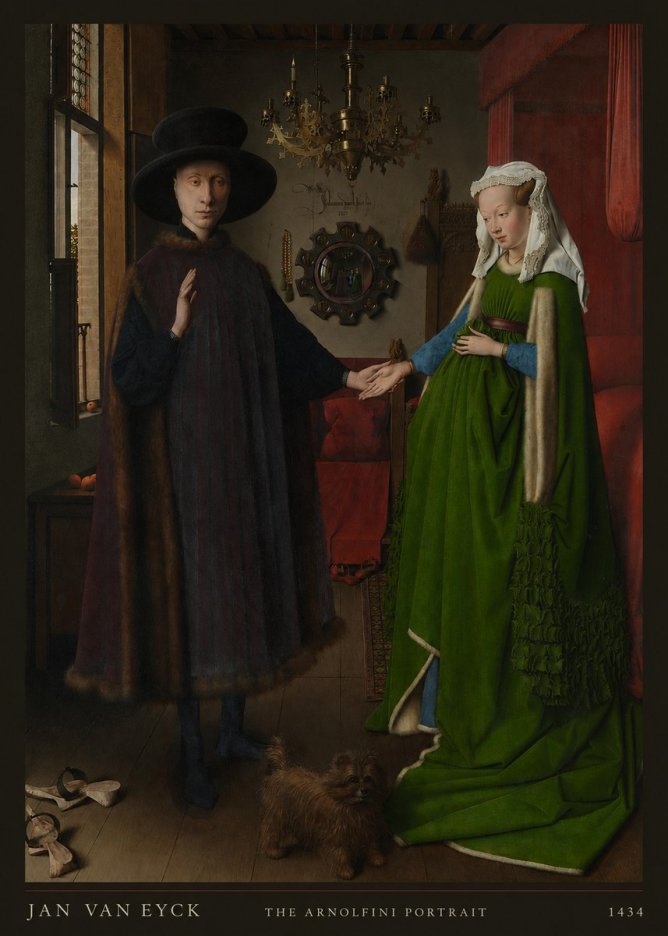Jan van Eyck The Arnolfini Portrait III No6 - Poszter