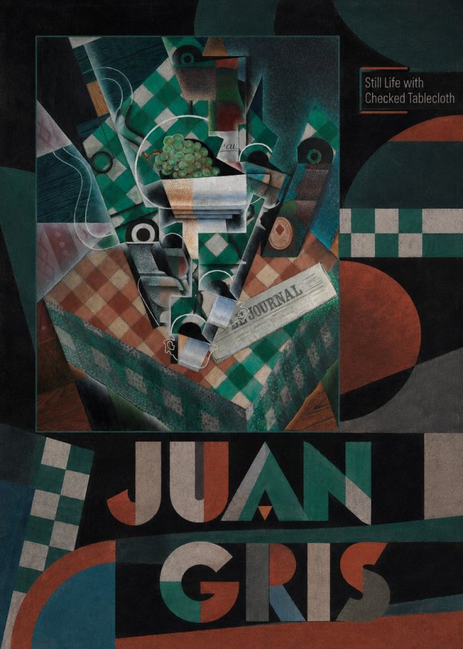 Juan Gris Still Life with Checked Tablecloth No5 - Poszter