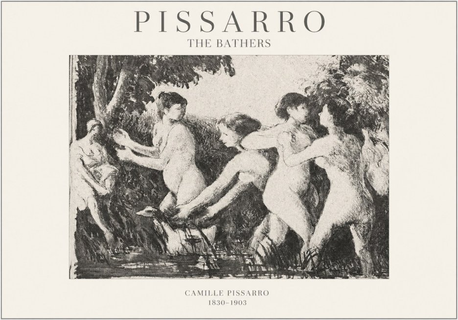 Pissarro The Bathers No1 - Poszter
