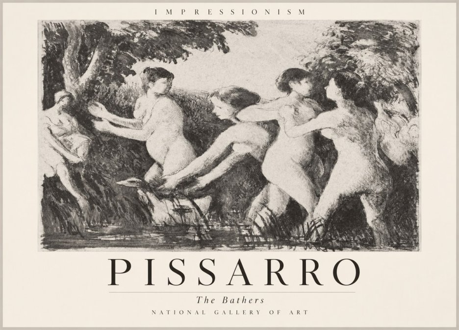 Pissarro The Bathers No2 - Poszter