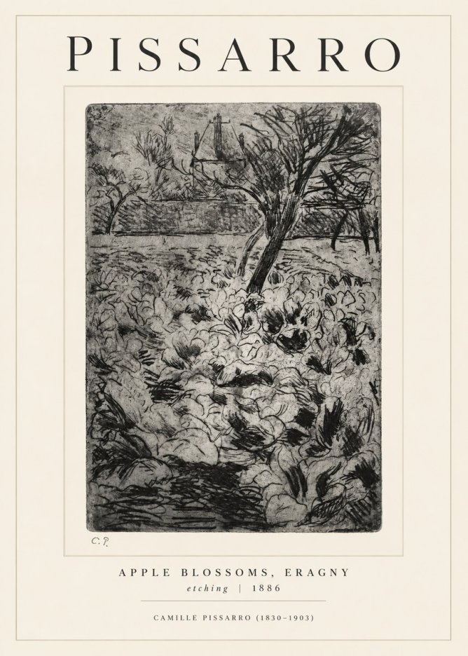 Pissarro Apple Blossoms, Eragny No1 - Poszter