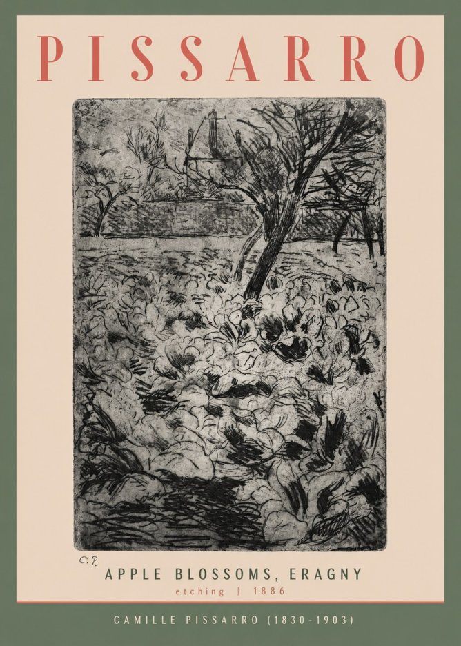 Pissarro Apple Blossoms, Eragny No2 - Poszter