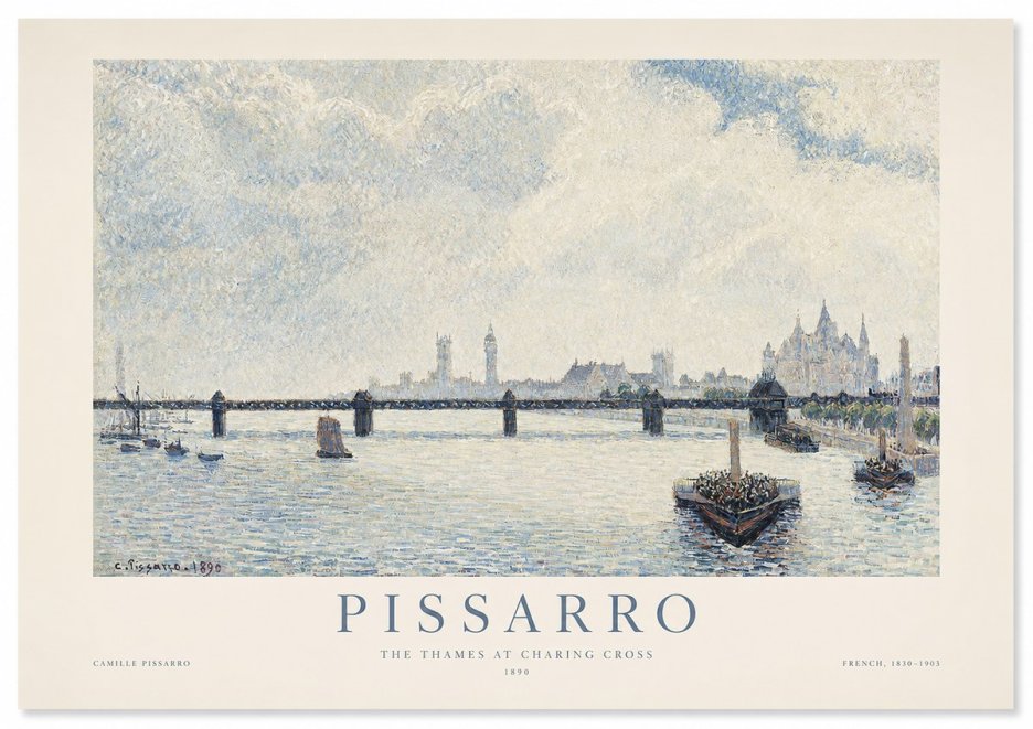 Pissarro The Thames at Charing Cross No1 - Poszter