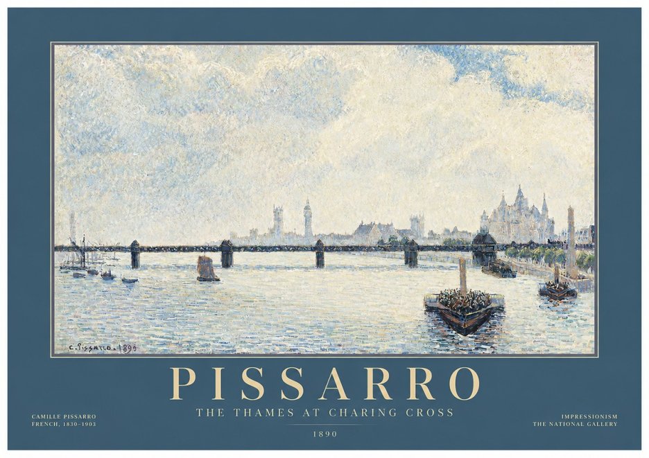 Pissarro The Thames at Charing Cross No2 - Poszter