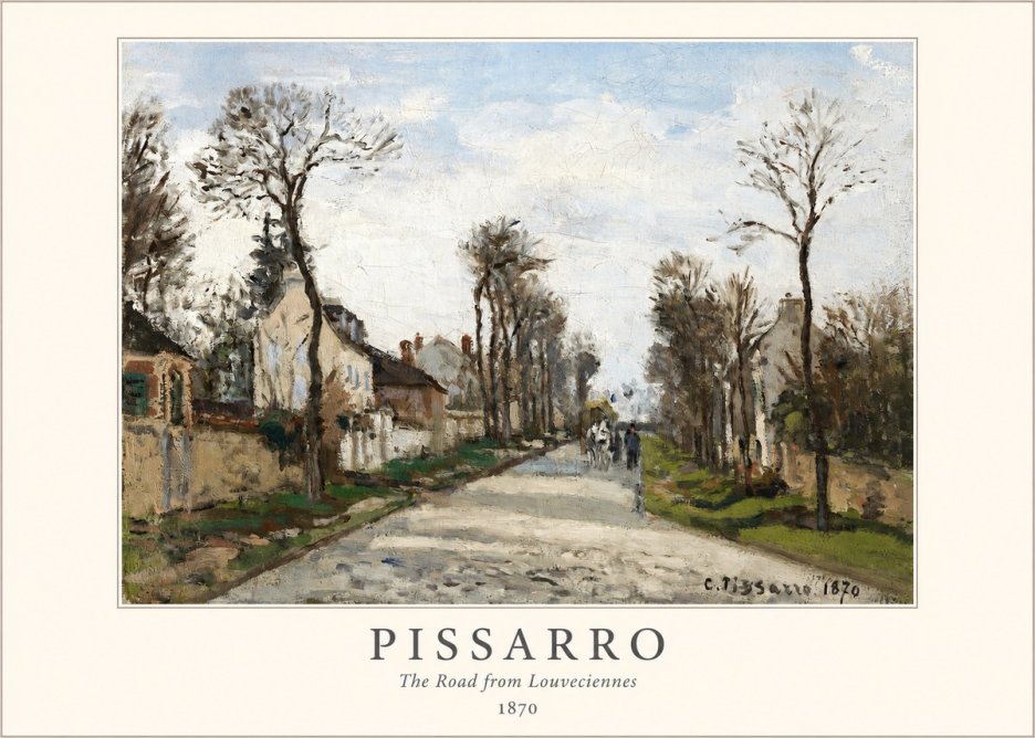 Pissarro The Road from Louveciennes I No1 - Poszter