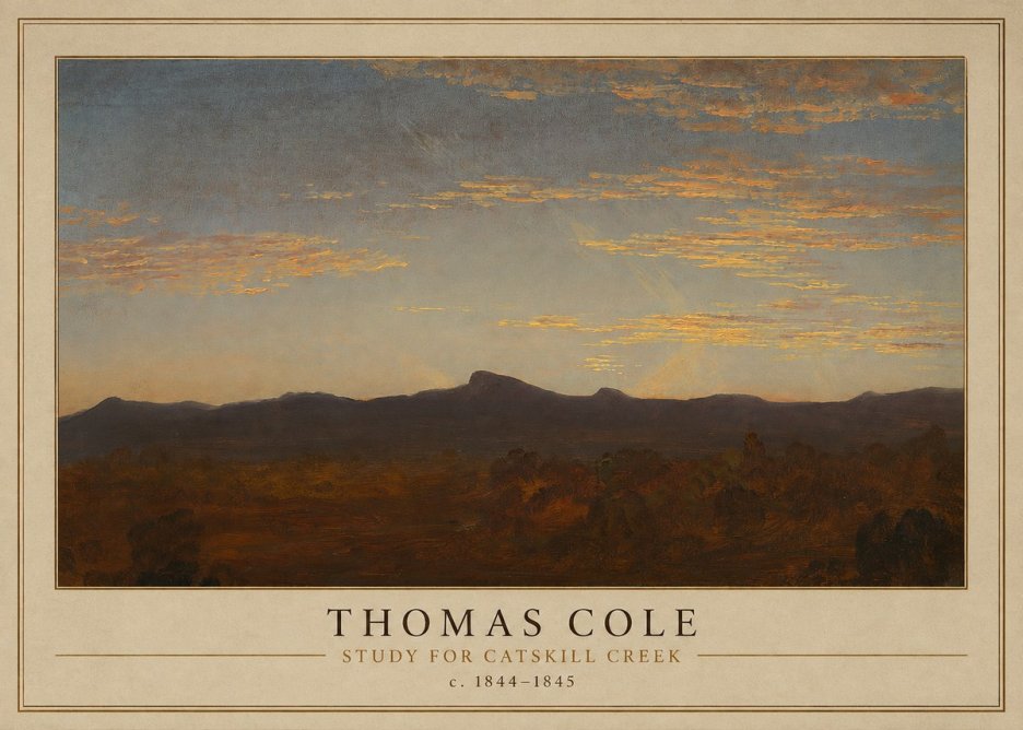 Thomas Cole Study for Catskill Creek I No1 - Poszter