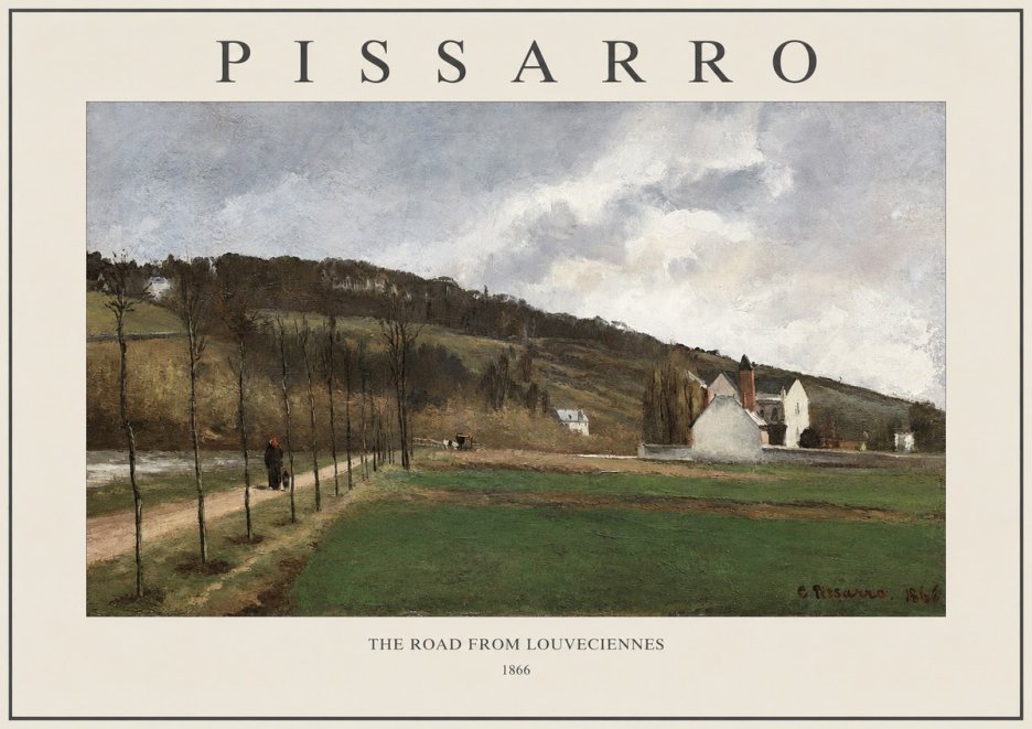 Pissarro The Road from Louveciennes II No1 - Poszter