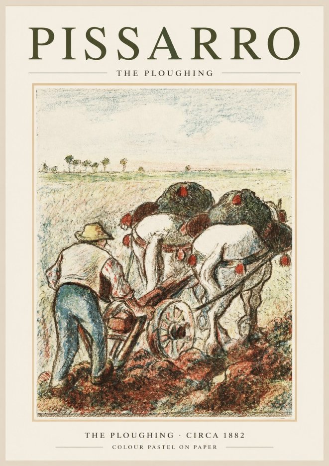 Pissarro The Ploughing No1 - Poszter