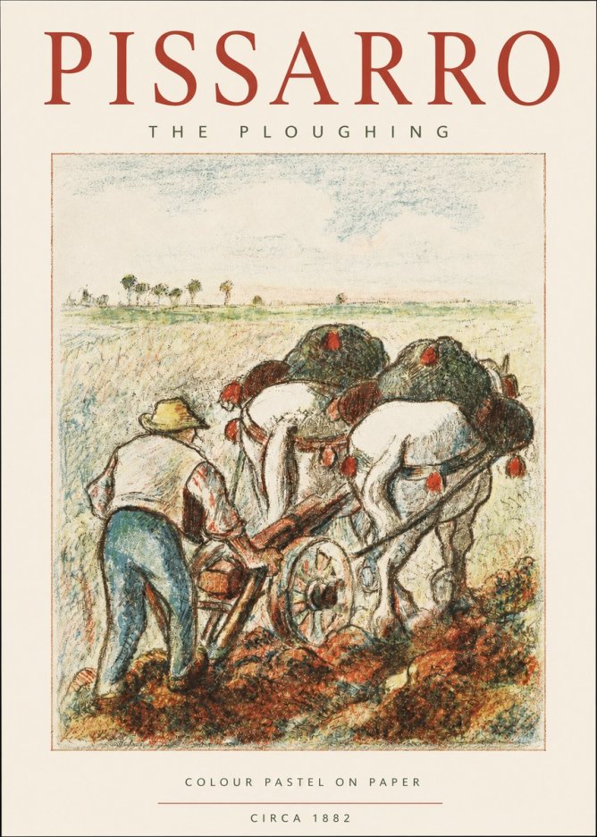 Pissarro The Ploughing No2 - Poszter