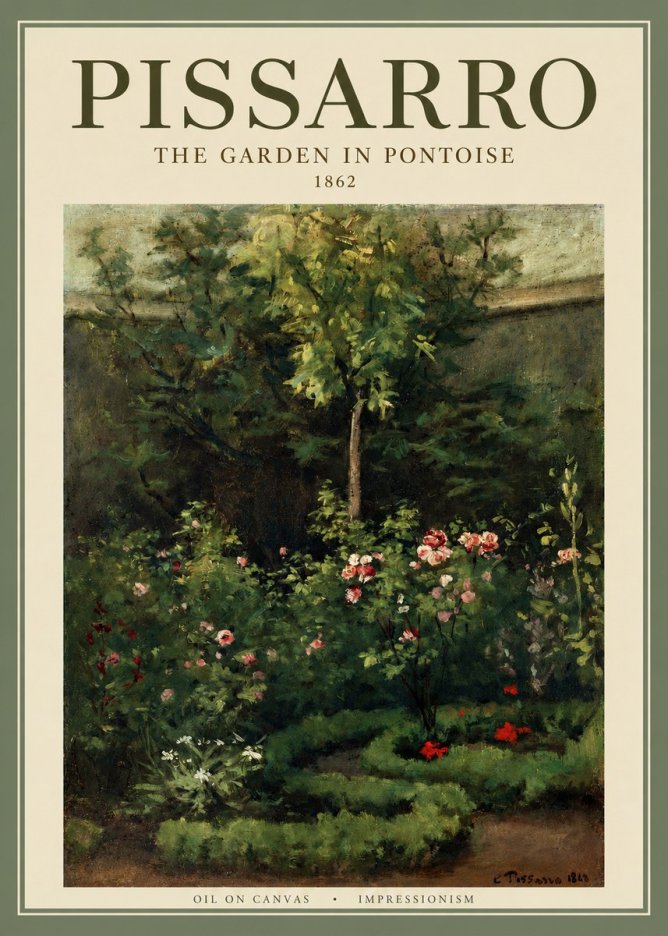 Pissarro The Garden in Pontoise No2 - Poszter