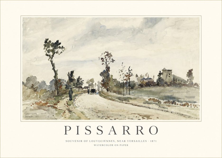 Pissarro Souvenir of Louveciennes, Near Versailles - 1871 No1 - Poszter