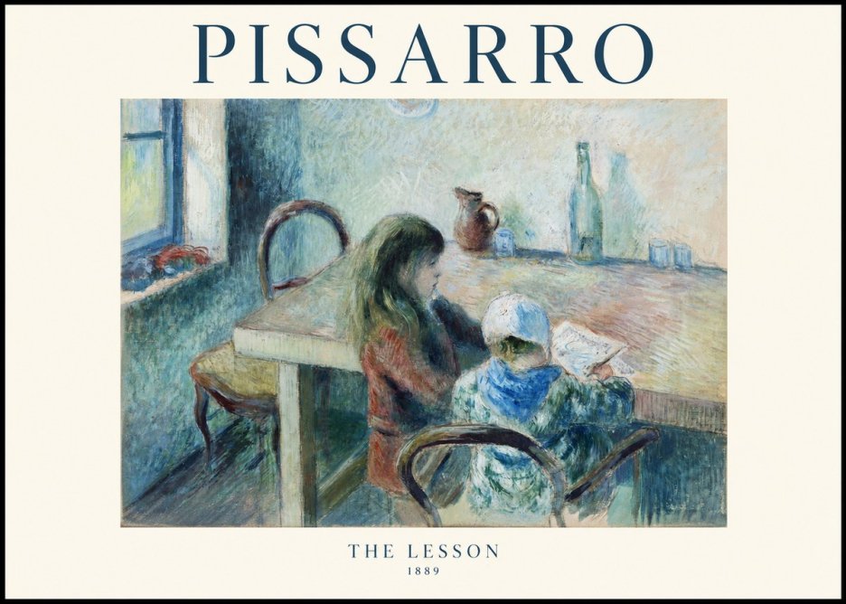 Pissarro The Lesson No1 - Poszter