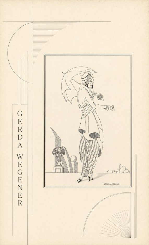 Gerda Wegener Elegant Figure with Parasol No2 - Poszter