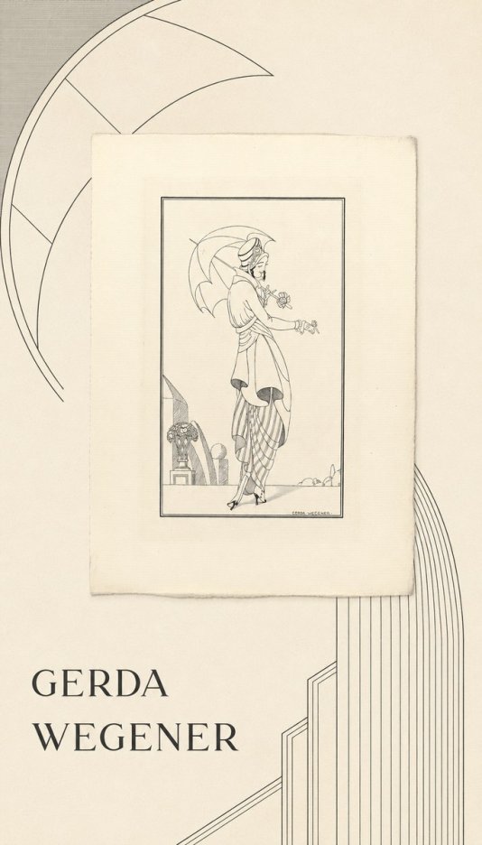 Gerda Wegener Elegant Figure with Parasol No5 - Poszter