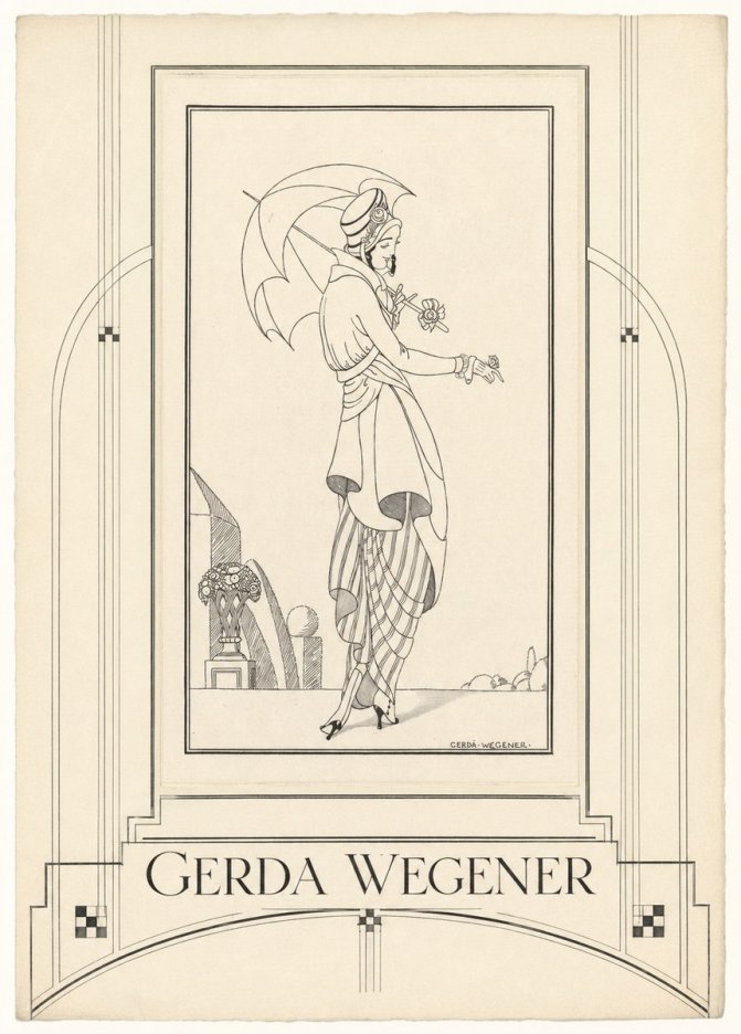 Gerda Wegener Elegant Figure with Parasol No6 - Poszter
