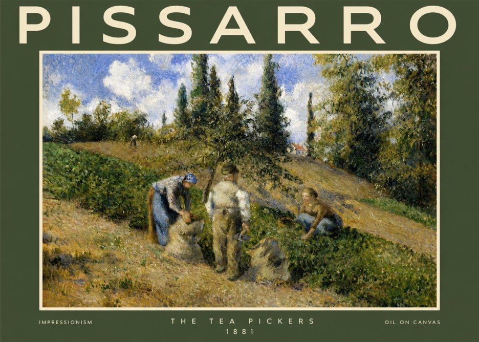 Pissarro The Tea Pickers No2 - Poszter