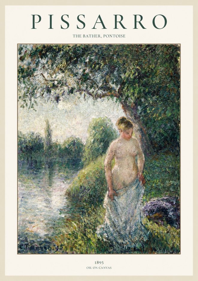 Pissarro The Bather, Pontoise No1 - Poszter