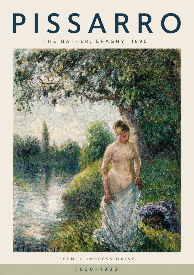 Pissarro The Bather, Pontoise No2 - Poszter