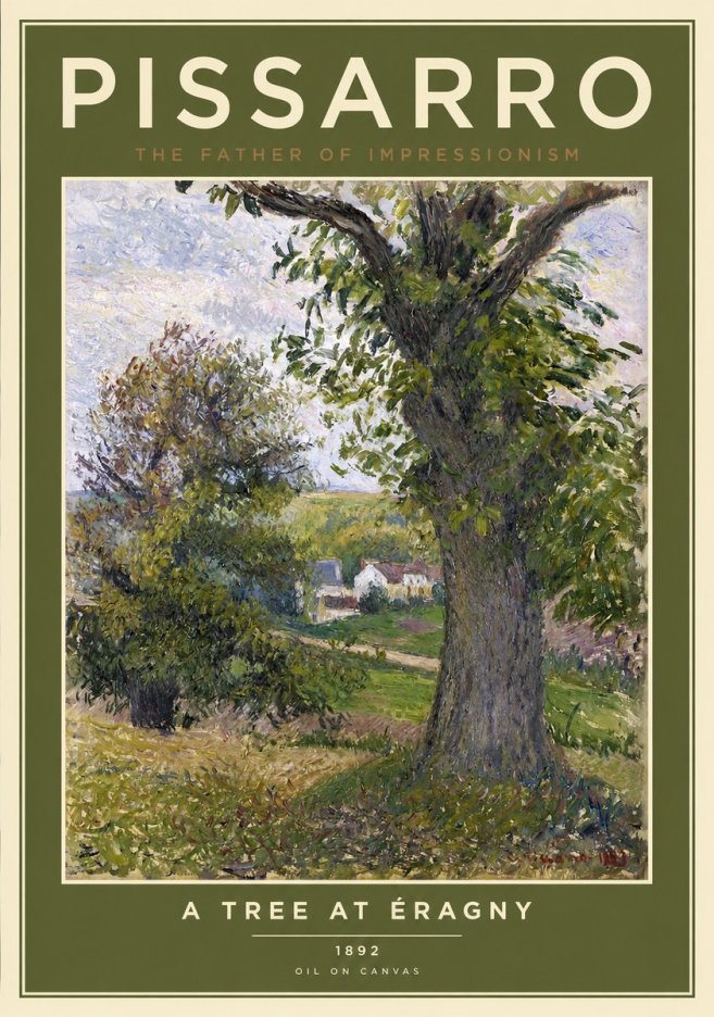 Pissarro The Oak at Éragny No2 - Poszter