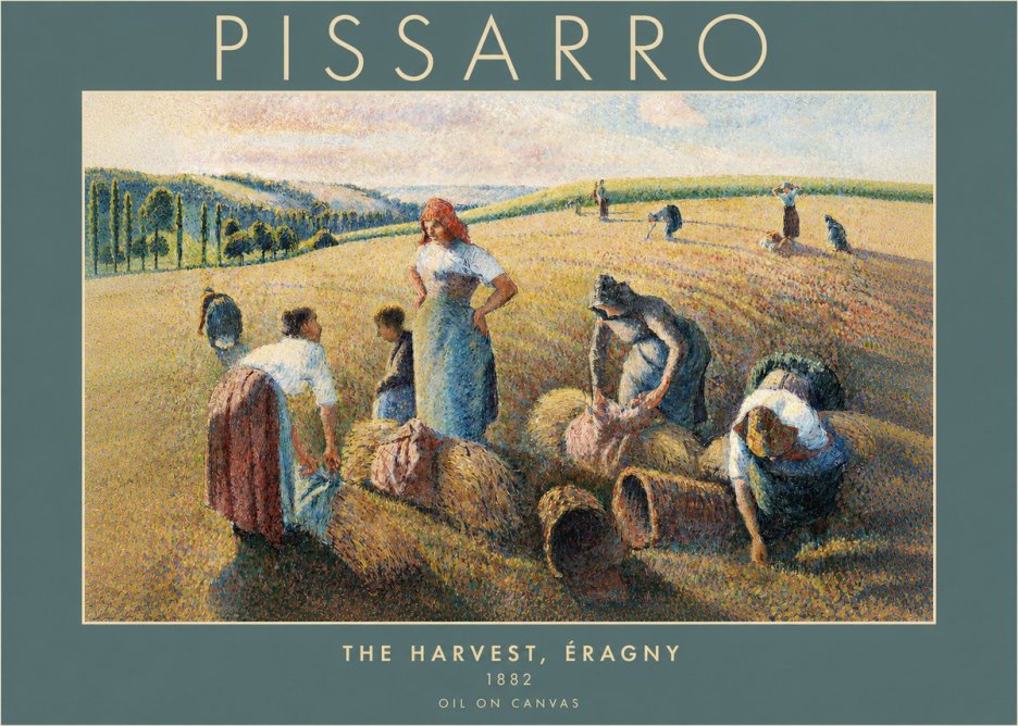 Pissarro The Harvest, Éragny No2 - Poszter