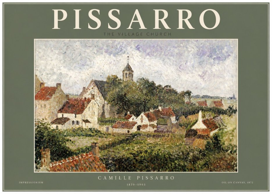 Pissarro French Village Landscape No3 - Poszter