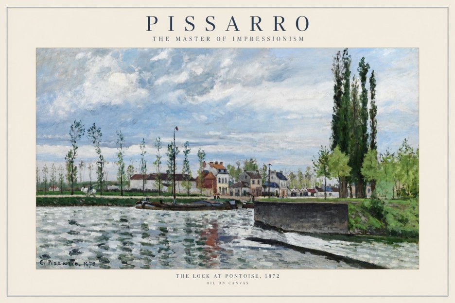Pissarro The Lock at Pontoise, 1872 No1 - Poszter