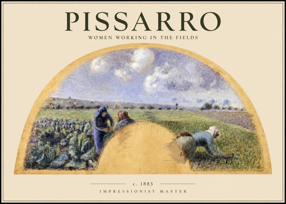 Pissarro Women Working in the Fields No2 - Poszter