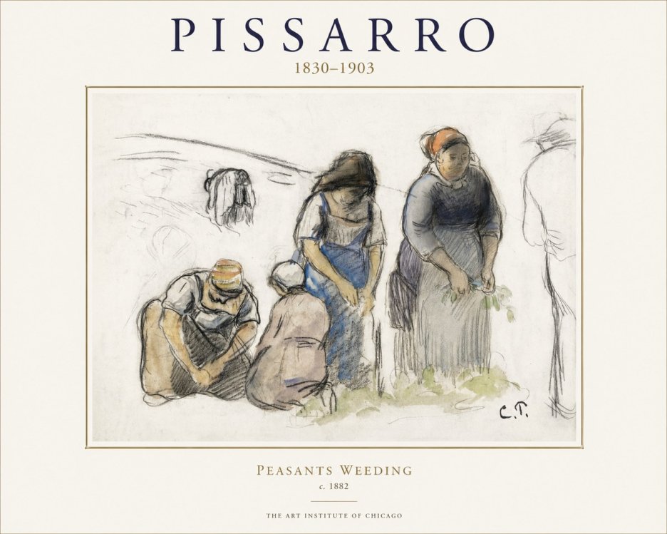 Pissarro Peasants Weeding No1 - Poszter