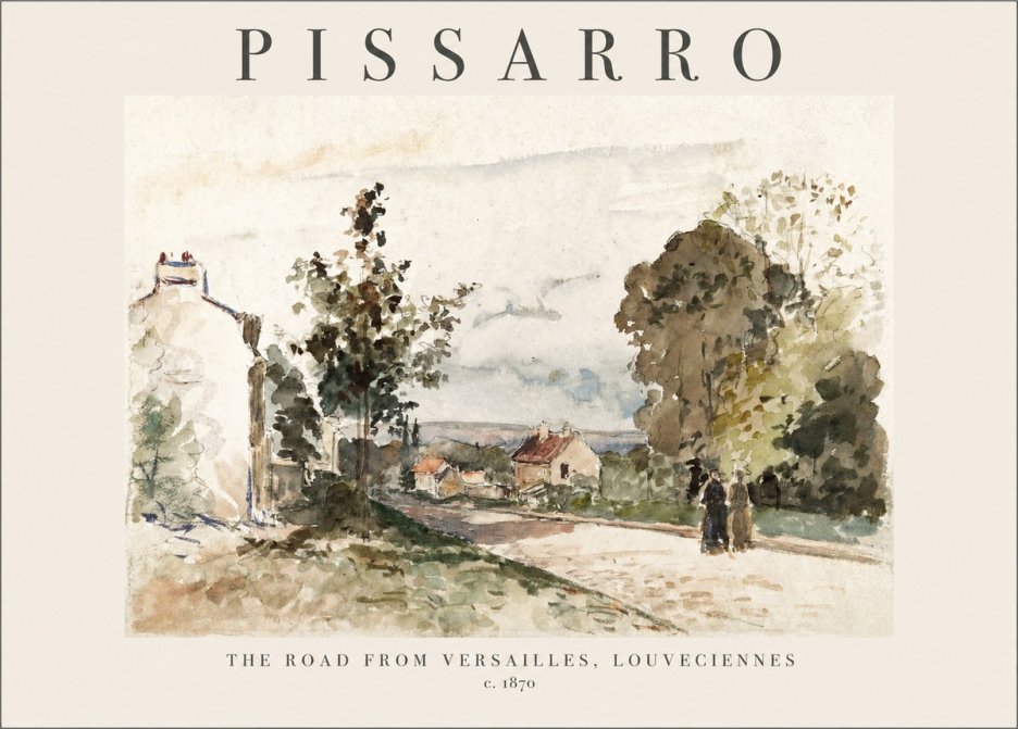 Pissarro The Road from Versailles, Louveciennes No1 - Poszter