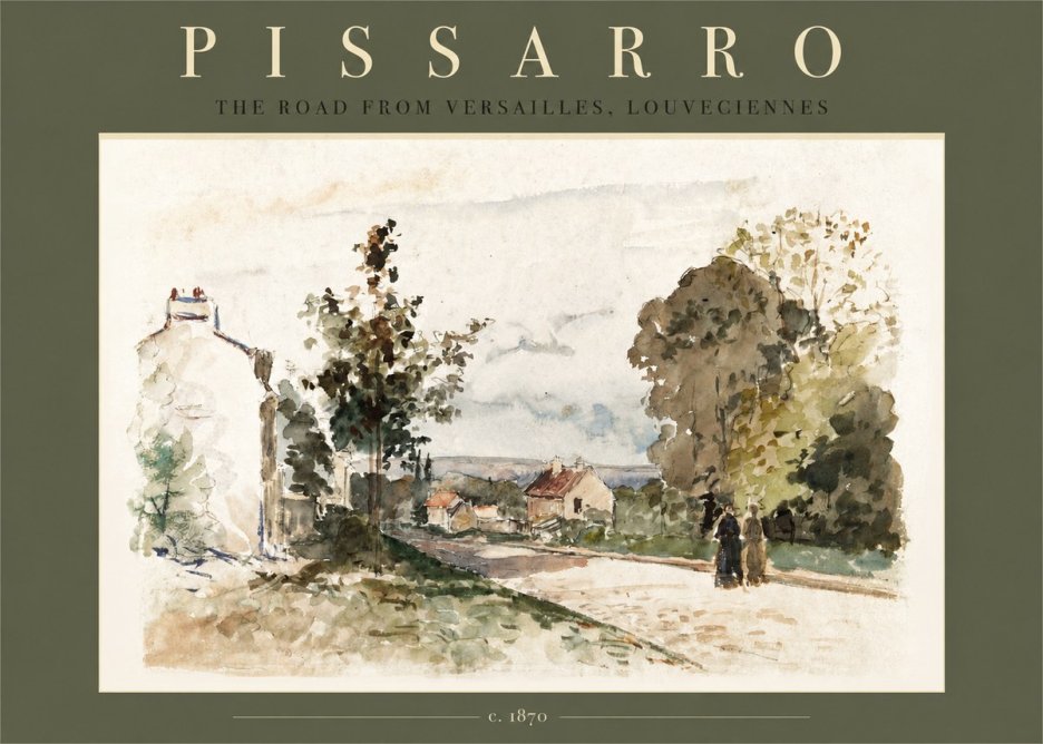 Pissarro The Road from Versailles, Louveciennes No2 - Poszter