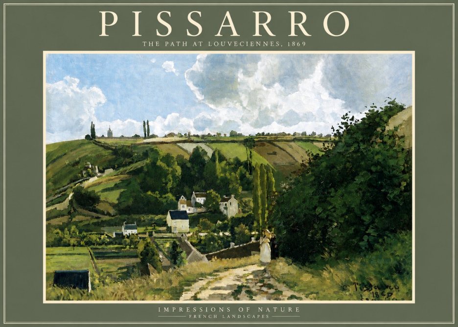Pissarro The Path at Louveciennes, 1869 No4 - Poszter