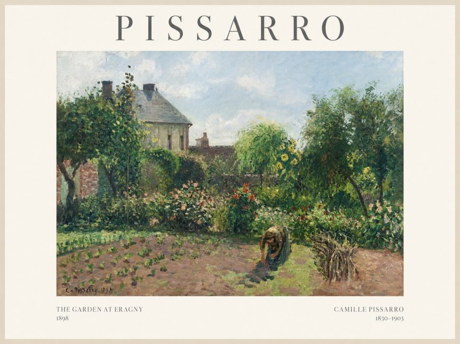 Pissarro The Garden at Eragny No1 - Poszter