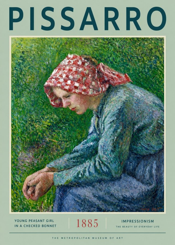 Pissarro Young Peasant Girl No2 - Poszter
