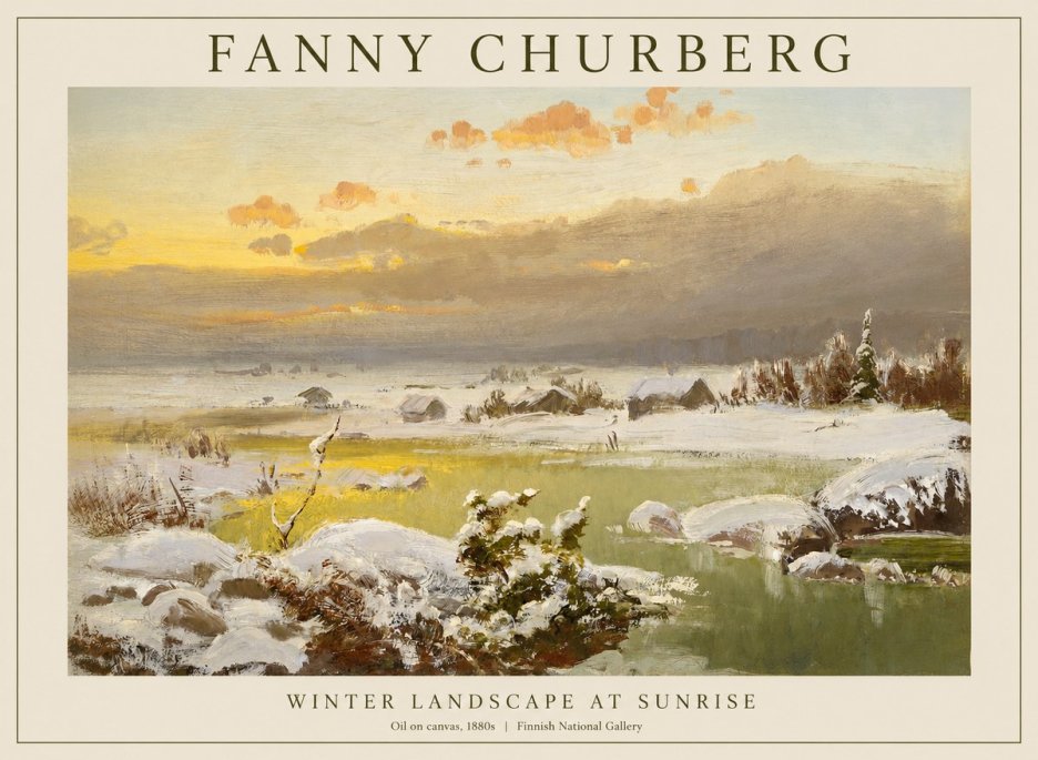 Fanny Churberg Winter Landscape at Sunrise No1 - Poszter
